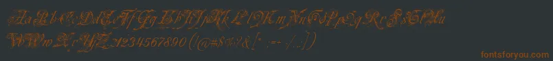 フォントNeuezierschrift – 黒い背景に茶色のフォント