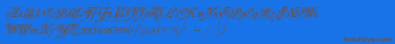 Neuezierschrift Font – Brown Fonts on Blue Background