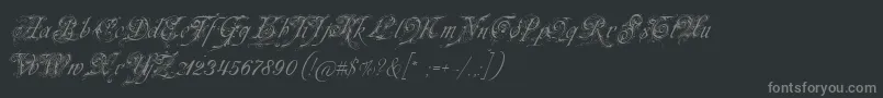 Neuezierschrift-Schriftart – Graue Schriften auf schwarzem Hintergrund