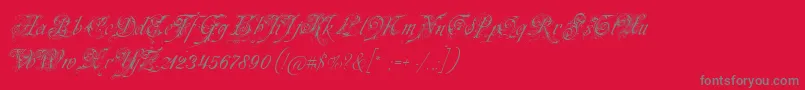 Neuezierschrift-fontti – harmaat kirjasimet punaisella taustalla