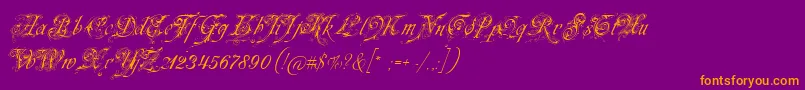 Neuezierschrift Font – Orange Fonts on Purple Background