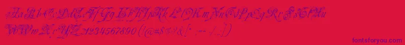 Шрифт Neuezierschrift – фиолетовые шрифты на красном фоне