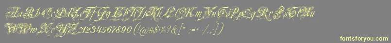 Fonte Neuezierschrift – fontes amarelas em um fundo cinza