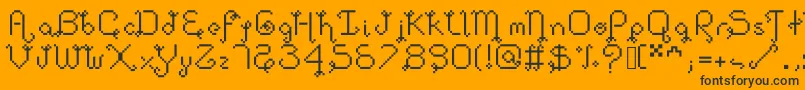 Dollpixellowzz Font – Black Fonts on Orange Background