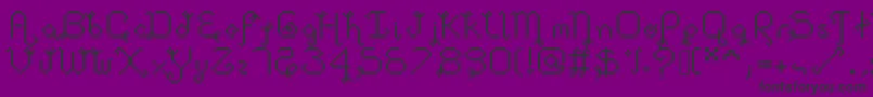 Dollpixellowzz-fontti – mustat fontit violetilla taustalla