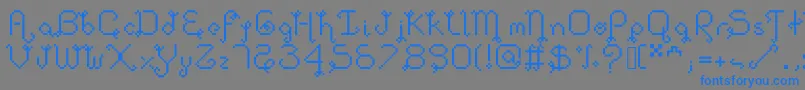 Dollpixellowzz Font – Blue Fonts on Gray Background