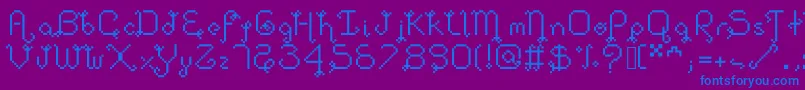 Dollpixellowzz Font – Blue Fonts on Purple Background
