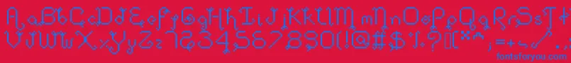Dollpixellowzz Font – Blue Fonts on Red Background
