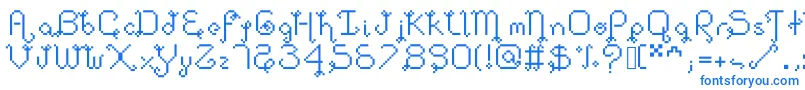 Dollpixellowzz Font – Blue Fonts on White Background