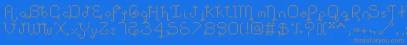 Dollpixellowzz Font – Gray Fonts on Blue Background