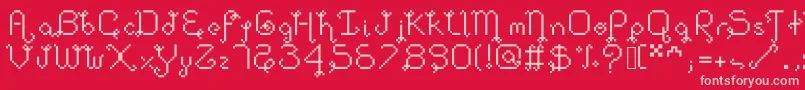 Dollpixellowzz Font – Pink Fonts on Red Background