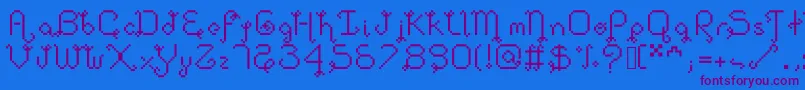 Dollpixellowzz Font – Purple Fonts on Blue Background