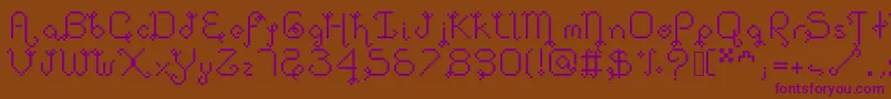 Шрифт Dollpixellowzz – фиолетовые шрифты на коричневом фоне