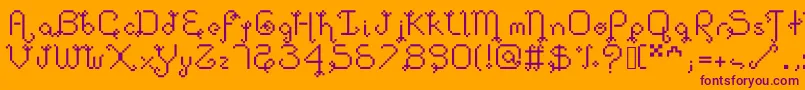 Dollpixellowzz Font – Purple Fonts on Orange Background
