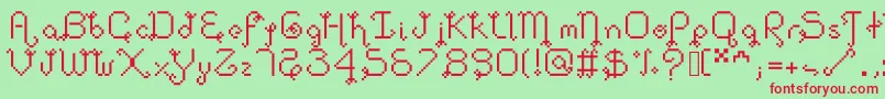 Dollpixellowzz Font – Red Fonts on Green Background