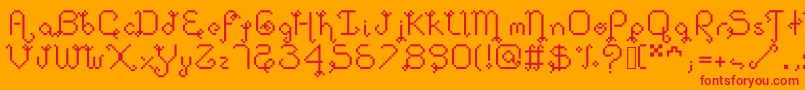 Dollpixellowzz Font – Red Fonts on Orange Background