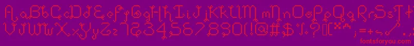 Dollpixellowzz Font – Red Fonts on Purple Background