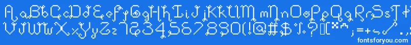 Dollpixellowzz Font – White Fonts on Blue Background