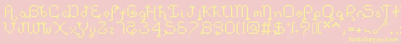 Dollpixellowzz Font – Yellow Fonts on Pink Background