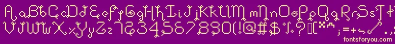 Dollpixellowzz Font – Yellow Fonts on Purple Background