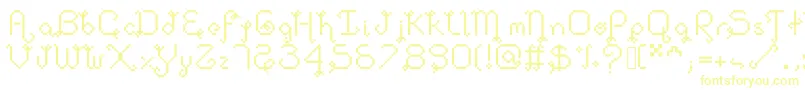 Шрифт Dollpixellowzz – жёлтые шрифты на белом фоне