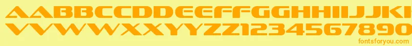 SofachromeRg Font – Orange Fonts on Yellow Background