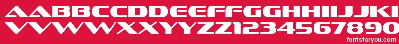 Czcionka SofachromeRg – białe czcionki na czerwonym tle