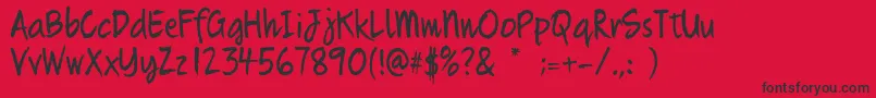 Quikhand Font – Black Fonts on Red Background