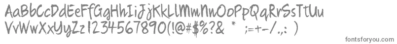 Quikhand Font – Gray Fonts on White Background