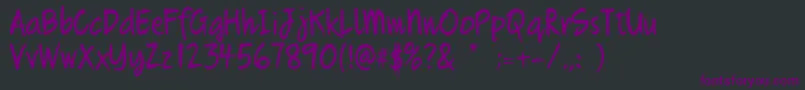 Quikhand Font – Purple Fonts on Black Background