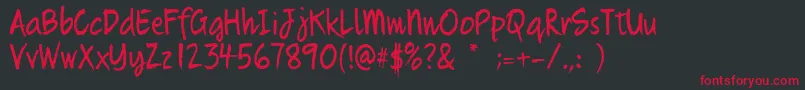 Quikhand Font – Red Fonts on Black Background