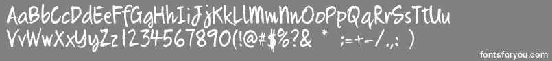 Quikhand Font – White Fonts on Gray Background