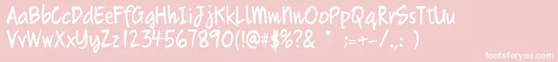 Quikhand Font – White Fonts on Pink Background