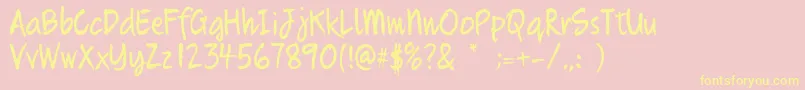 Quikhand-Schriftart – Gelbe Schriften auf rosa Hintergrund