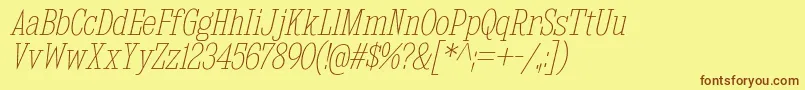 KingsbridgeCdUlIt-Schriftart – Braune Schriften auf gelbem Hintergrund