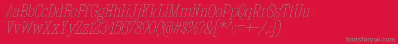 KingsbridgeCdUlIt Font – Gray Fonts on Red Background
