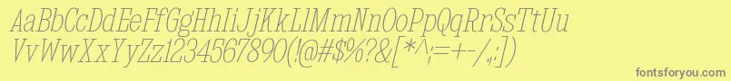 KingsbridgeCdUlIt Font – Gray Fonts on Yellow Background