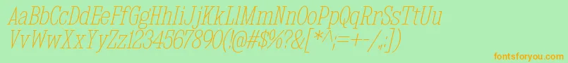 KingsbridgeCdUlIt Font – Orange Fonts on Green Background