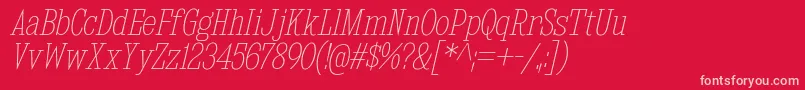 Czcionka KingsbridgeCdUlIt – różowe czcionki na czerwonym tle