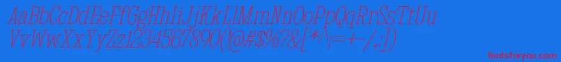 KingsbridgeCdUlIt Font – Red Fonts on Blue Background