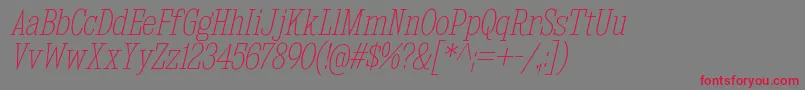 KingsbridgeCdUlIt Font – Red Fonts on Gray Background