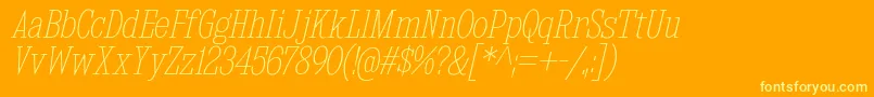 Шрифт KingsbridgeCdUlIt – жёлтые шрифты на оранжевом фоне