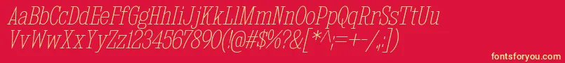 KingsbridgeCdUlIt Font – Yellow Fonts on Red Background