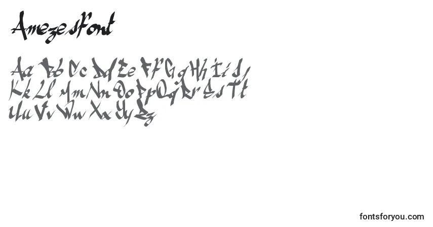 Schriftart Amezesfont – Alphabet, Zahlen, spezielle Symbole