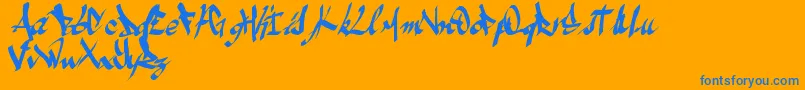 Amezesfont Font – Blue Fonts on Orange Background