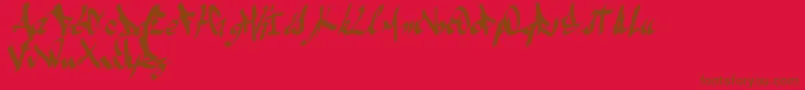 Amezesfont Font – Brown Fonts on Red Background