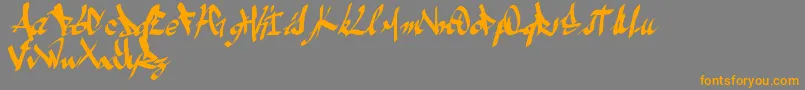 Weitere Informationen zur Amezesfont-Schriftart Amezesfont-Schriftart – Orangefarbene Schriften auf grauem Hintergrund