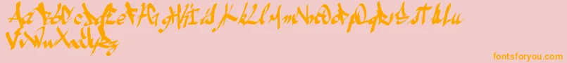 Amezesfont-fontti – oranssit fontit vaaleanpunaisella taustalla