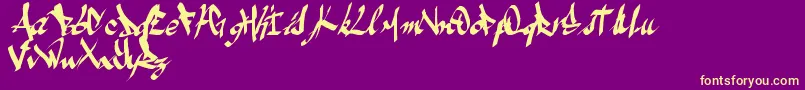 Amezesfont Font – Yellow Fonts on Purple Background