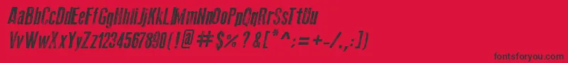 フォントOldPressItalic – 赤い背景に黒い文字